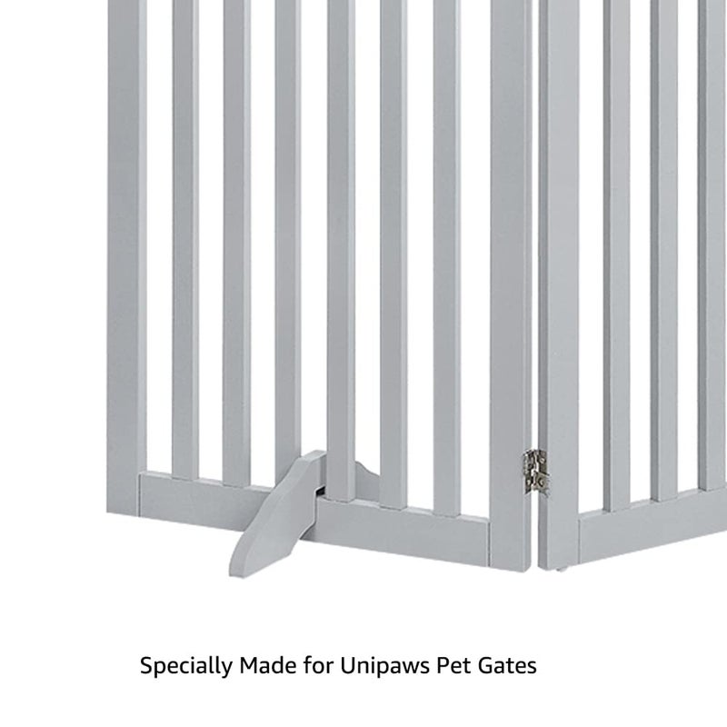 unipaws Support Feet for Wood Pet Gate, Freestanding Dog Gate, Set of 2, Design for 0.71 inches Thickness Panel, Light Gray - Image 3